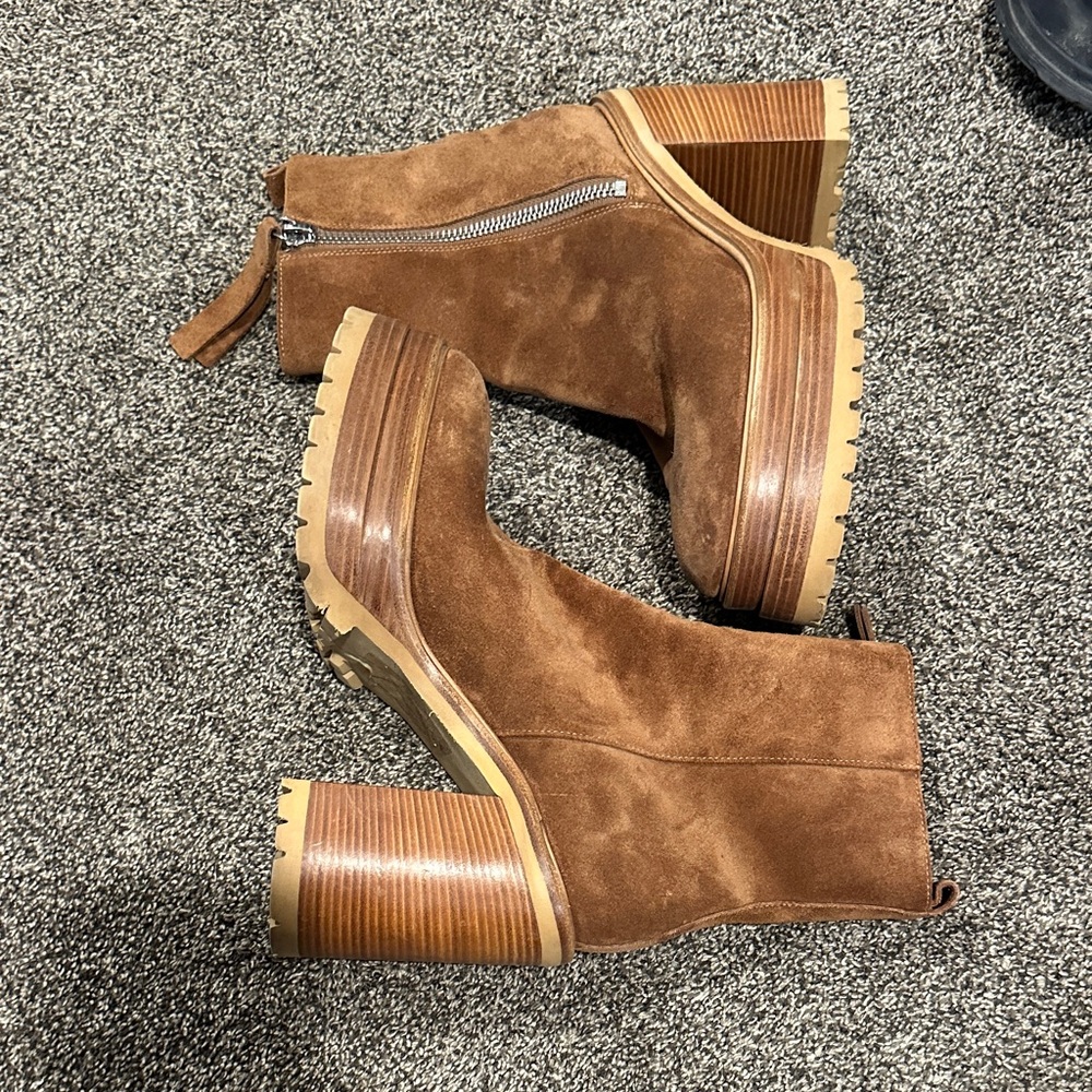 AGL Tan Suede Heeled Boots